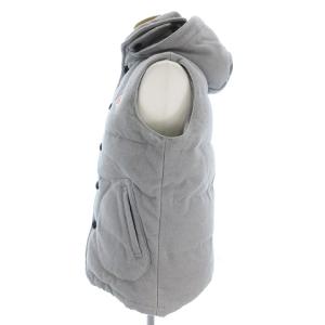 DANTON ビームス別注 モッサダウンベスト ウール フード付き ロゴ ワッペン