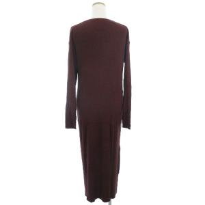 GALERIE VIE 21AW プルミエールウールリブワンピース マキシ丈 ニット 長袖 クルーネック ブラウン