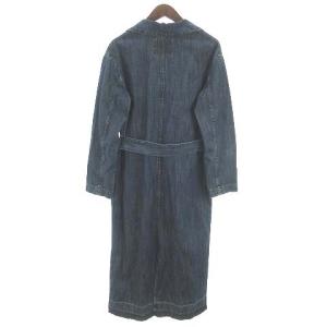Levi's デニム チェスターコート 長袖 コットン100% ベルト付き フリンジ 無地 S インディゴ
