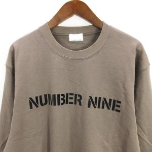 NUMBER (N)INE スウェット プルオーバー 裏毛 フロッキープリント ロゴ 810523015 茶 ブラウン系 2 SM0