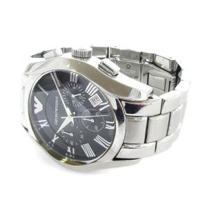 EMPORIO ARMANI クラシック 腕時計 クロノグラフ AR-0673 アナログ クオーツ ブラックダイヤル シルバーカラー ウォッチ SM0