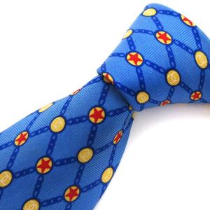 ネクタイ ワイドタイ ココマーク 星 シルク 青 ブルー AA SM0