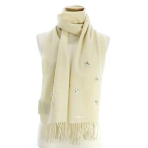 ANTEPRIMA タグ付き マフラー ビジュー フリンジ カシミヤ100% オフホワイト