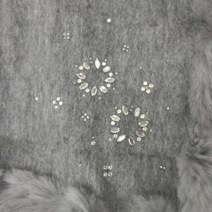 ANTEPRIMA タグ付き ストール マフラー ラビットファー ウール カシミヤ 無地 装飾 ラインストーン グレー