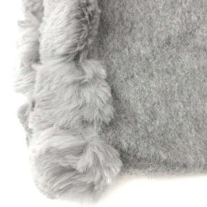 ANTEPRIMA タグ付き ストール マフラー ラビットファー ウール カシミヤ 無地 装飾 ラインストーン グレー