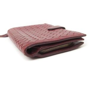 BOTTEGA VENETA イントレチャート 二つ折り 長財布 レザー ラウンドファスナー 114074 レッド