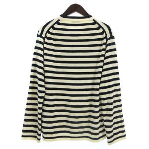 KENZO ニットカットソー 長袖 ボーダー ワッペン 虎 タイガー コットン アイボリー ダークネイビー S SM0