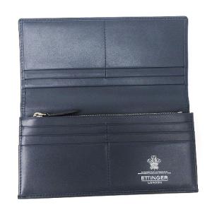 ETTINGER LONG WALLET 長財布 二つ折り ファスナー付き カーフレザー 牛革 ダークネイビー ウォレット SM0