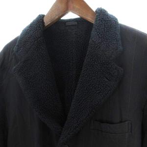 COMME des GARCONS HOMME 2005AW ジャケット 裏地ボア ストライプ HP-J051 ブラック