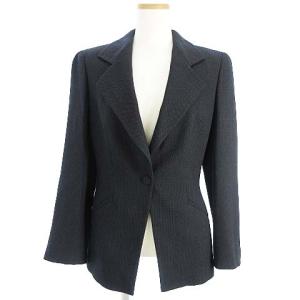 テーラードジャケット 1B 総柄 ウール ブラック 黒系 36 SM0