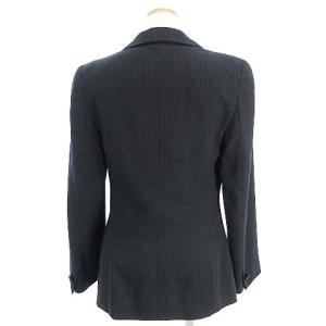 GIORGIO ARMANI テーラードジャケット 1B 総柄 ウール ブラック 黒系 36 SM0