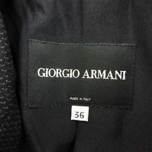 GIORGIO ARMANI テーラードジャケット 1B 総柄 ウール ブラック 黒系 36 SM0