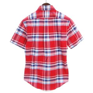 RALPH LAUREN シャツ 半袖 スリムフィット ボタンダウン チェック 赤 レッド系 SP SM0