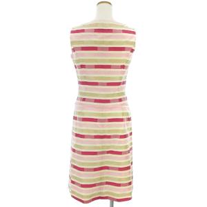 GIVENCHY セットアップ ノースリーブカットソー スカート ボーダー シルク混 ピンク アイボリー 38 SM0