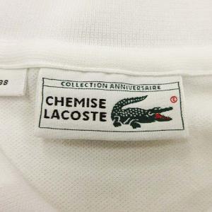 LACOSTE CHEMISE タグ付き 85周年記念 ワンピース ポロシャツ フレンチスリーブ ウエストギャザー EF4869 ホワイト