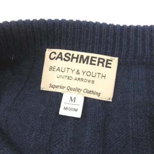 BEAUTY&YOUTH UNITED ARROWS カシミヤ100% ニット セーター 長袖 クルーネック 無地 1213-105-3440 ネイビー