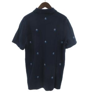 Brooks Brothers Slim fit ポロシャツ カットソー 半袖 鹿の子 コットン ロゴ 刺繍 フロントボタン 100131690 紺 ネイビー