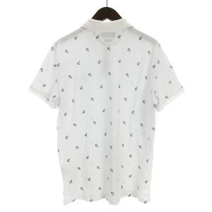 POLO RALPH LAUREN スリムフィット ポロシャツ カットソー 半袖 ストレッチメッシュ コットン マリン イカリ ロゴ 刺繍 白 ホワイト L SM0