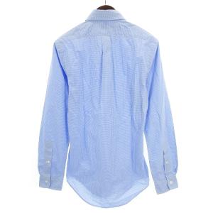 RALPH LAUREN スリムフィット シャツ 長袖 ボタンダウン チェック 刺繍 ブルー系 XS SM0