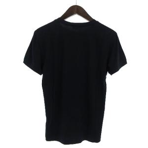 GIORGIO ARMANI 美品 Tシャツ カットソー 半袖 ロゴ プリント 黒 ブラック I 46 SM0