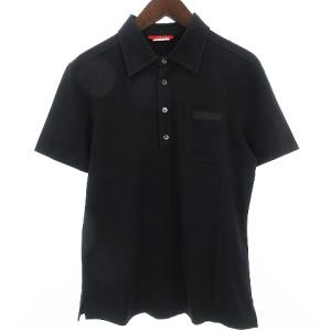 ポロシャツ 半袖 レギュラーカラーコットン 無地 黒 ブラック M SM0