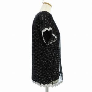 Chesty タグ付き 19AW シアーレイヤードカットソー 半袖 ドット 水玉 黒 ブラック シルバー 1 S位 SM0