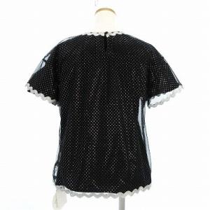 Chesty タグ付き 19AW シアーレイヤードカットソー 半袖 ドット 水玉 黒 ブラック シルバー 1 S位 SM0