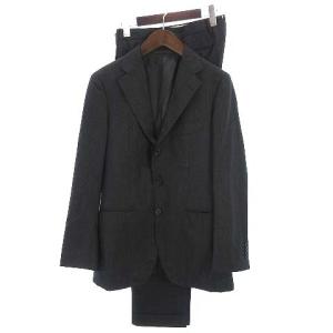 ソブリン SOVEREIGN セットアップ スーツ テーラードジャケット 長袖 3B パンツ スラックス ウール 無地 ダークグレー系