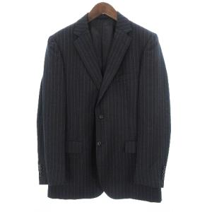 MACKINTOSH 美品 スーツ セットアップ テーラードジャケット シングル 2B 総裏 パンツ スラックス ウール ストライプ 紺 ネイビー