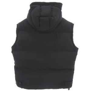 DIESEL W-ROLF-SL ダウンベスト フード ジップアップ ナイロン ロゴ ワッペン ワンポイント 黒