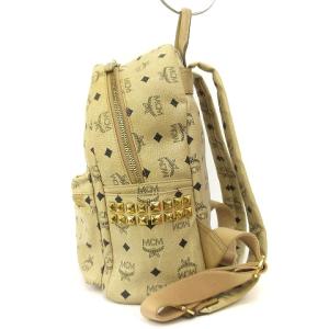 MCM MMK5SVE37IG001 バックパック スタッズ レザー PVC ベージュ