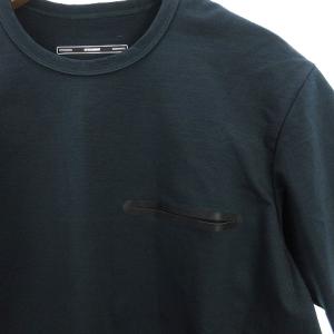 ATTACHMENT 美品 Tシャツ カットソー 半袖 丸首 クルーネック ポケット コットンコンプレッシャー 緑系 ダークグリーン 3 SM0