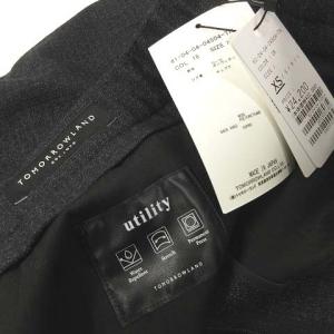 TOMORROWLAND 20AW タグ付き パンツ スラックス フランネル ストレッチ ウール 無地 ダークグレー XS SM0