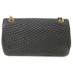 BALLY セミショルダーバッグ チェーン キルティング レザー ブラック 黒 SM0