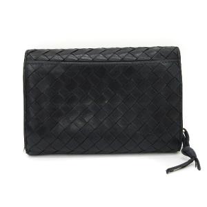 BOTTEGA VENETA イントレチャート 二つ折り 財布 ウォレット 113997 黒 ブラック SM0
