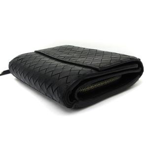 BOTTEGA VENETA イントレチャート 二つ折り 財布 ウォレット 113997 黒 ブラック SM0