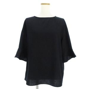 NEMIKA ネミカ カットソー 七分袖 フレアスリーブ ドロップショルダー 無地 ネイビー 紺 2 M位 SM0