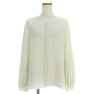 ブラウス カットソー 長袖 レース 刺繍 ピンタック アイボリー 11 L位 SM0