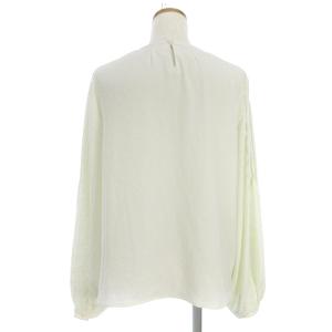 Leilian ブラウス カットソー 長袖 レース 刺繍 ピンタック アイボリー 11 L位 SM0