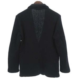 UNITED ARROWS 1122-199-4490 テーラードジャケット 長袖 ニット ウール フロント2B 無地 紺 ネイビー M SM0