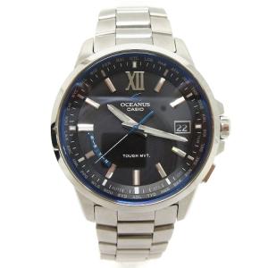 CASIO OCW-T150 オシアナス クラシック 腕時計 ソーラー デイト 黒文字盤 シルバーカラー
