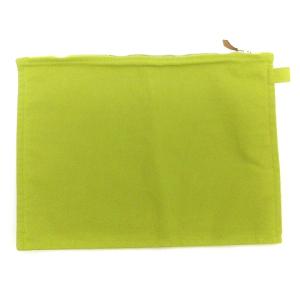 HERMES ボラボラ ポーチ 3点セット クラッチバッグ Hロゴ 刺繍 キャンバス 黄緑