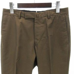 INCOTEX 美品 パンツ スラックス ウール 無地 裾ダブル 茶系 ブラウン 46 SM0