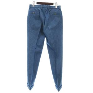 INCOTEX パンツ スラックス ウール 無地 裾ダブル 青系 ブルー SM0
