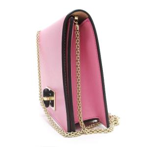 GIORGIO ARMANI ショルダーバッグ フラップ ターンロック チェーン レザー Y1H248 ピンク SM0