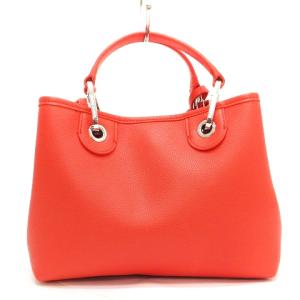 EMPORIO ARMANI MyEA ショッパー ディアプリント ショルダーバッグ ハンド 2WAY ポーチ付き 赤系 レッド系 SM0