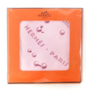 Vif argent 銀のしずく プチカレ カレ45 スカーフ シルク 馬柄 Hロゴ ピンク SM0 AA