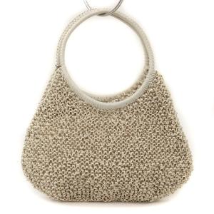 ANTEPRIMA ワイヤーバッグ ミニ フラワーモチーフ ビジュー 白系 アイボリー 鞄 SM0