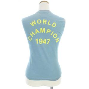 Christian Dior カットソー ノースリーブ J'ADORE DIOR フロッキープリント ブルー イエロー