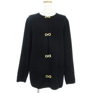 ニットカーディガン 長袖 ガンチーニ ウール 黒 ブラック M SM0